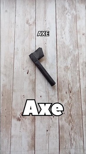 Axe origami papercraft|how to make a paper axe weapon origami tutorial|easy folding|art