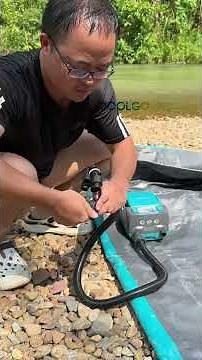 How to connect electric air pump to your inflatable Pool 🏊 IPOOLGO portable pool