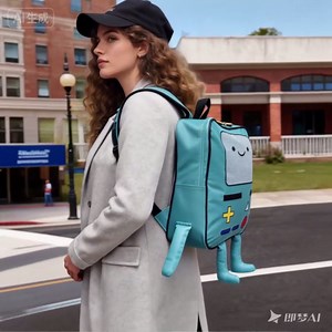 Cute Cartoon Backpack Casual Travel Green Anime Bag Finn Jake Adventure Trip Breathable Portable Lightweight Backpack