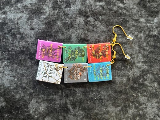 Book and Charm Earrings - Etsy