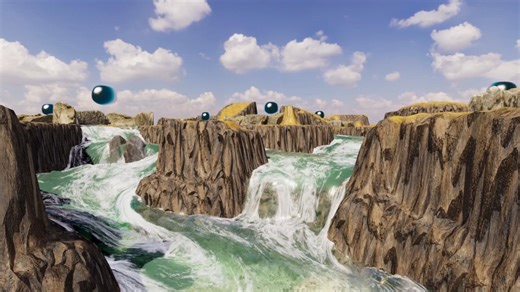 I’m developing a GPU Fluid Sim that can flow over terrain creating rivers