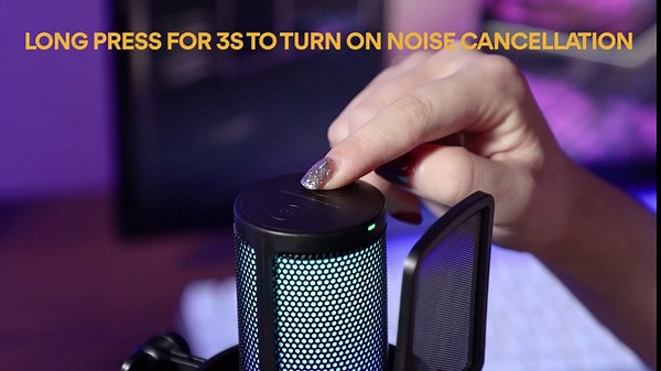 MAONO USB Gaming Microphone with Noise Cancellation, RGB Condenser Microphone for Streaming, Podcasts, Twitch, YouTube, Discord, PC, Computer, Mac, PS4, PS5, DGM20S Purple