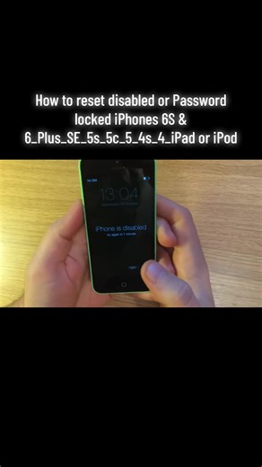 How to reset disabled or Password locked iPhones 6S & 6_Plus_SE_5s_5c_5_4s_4_iPad or iPod #iphoneunlock #bypassiphone #icloudunlock #activation