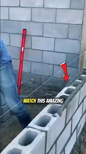“Perfect Bricklaying Technique Using Concrete Trowel | Satisfying Masonry Work Like a Pro!”