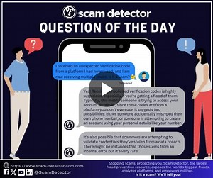 What to do if you receive unsolicited verification codes | Scam Detector posted on the topic | LinkedIn