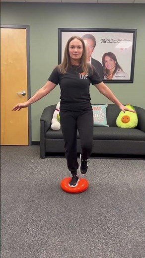 Cathe Friedrich Using Her Balance Discs For Balance Training
