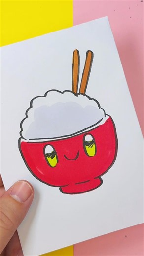How to draw kawaii rice step by step