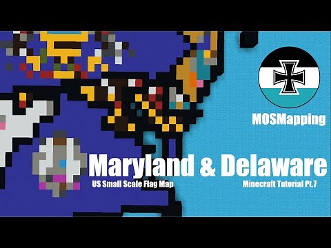 Maryland & Delaware - Small Scale US State Flag Map Minecraft Tutorial [Part 7]