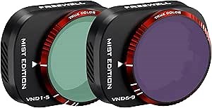 Freewell Variable ND (Mist Edition) VND1-5 Stop, VND6-9 Stop 2 Pack Run&Gun Camera Lens Filters Compatible with Mini 4 Pro