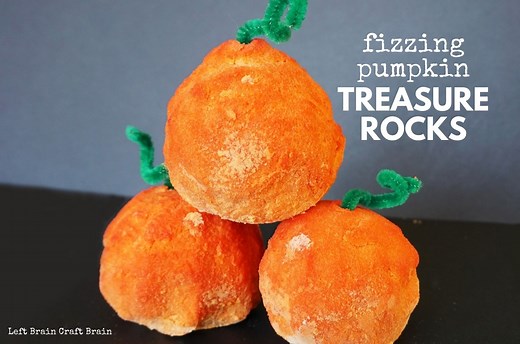 Halloween Fizzing Pumpkin Treasure Rocks