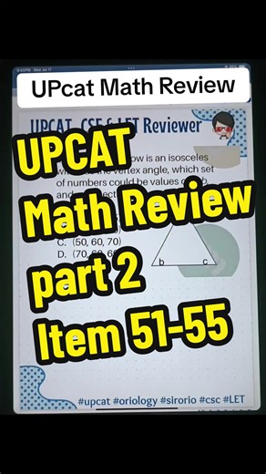 UPcat Math Review: Item 51-55 - Math Tricks and Tips