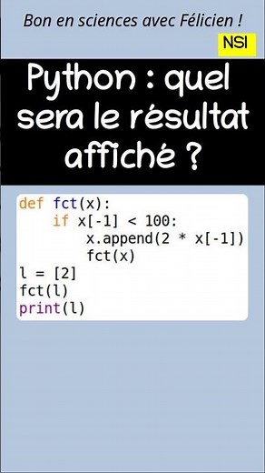 Python : La récursivité (épisode 3). #python #récursivité #fonction #listes #shorts