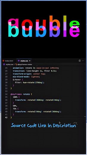 ✨ Double Bubble CSS Text Flipping Animation | HTML & CSS Tutorial 💻 #html #css #animation #shorts