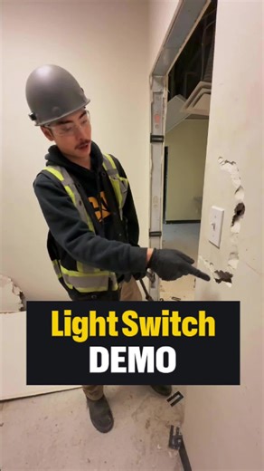 DEMO AROUND OUTLETS: A SURGICAL APPROACH ⚡ When it’s time to remove drywall around a light switch or outlet, you can’t just swing your hammer wildly. Here’s how our team approaches it safely: The Goal: Break the drywall around the electrical box without damaging the wires inside. 1️⃣ The