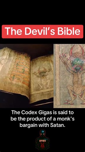 DownThe RabbitHole on Instagram: "Such an insane legend! The Codex Gigas is such a mystery. Written by one person, but in one night? A monk who was to be walked up alive promised to write this in one night in order to avoid that fate. It’s said that he made a deal with Lucifer in order to accomplish this and that Lucifer wrote it. What do you think? Did he make that deal? From The Strangest on TT [A phenomenal page!] “The Devil’s Bible - the Codex Gigas was written by a monk who had been sentenc