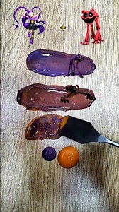 Poppy Playtime purple and orange Color Mixing #poppyplaytime #huggywuggy #satisfying