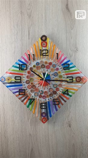 Colored Pencil Resin Clock Creative Design