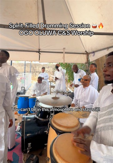Powerful drumming and instrumental ministration during worship at OGO OLUWA C&S Church. 🥁🔥🤍 In white garment worship, the drums don’t just make sound — they carry the rhythm of praise and the atmosphere of prayer. Feel the energy. Feel the presence. #OGOOLUWACandSChurch #CherubimAndSeraphimWorldwide #WhiteGarmentChurch #ChurchDrummer #WorshipSession