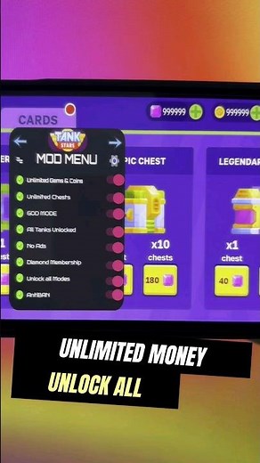 TANK STARS MOD MENU |UNLIMITED MONEY & UNLOCK ALL