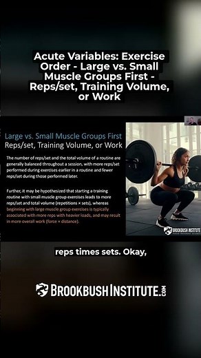 Large vs. Small Muscle Groups First - Reps/set, Training Volume, or Work