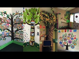 Preschool Wall Tree painting ideas/Classroom Tree decoration idea/DIY Paper Tree wall decoration art