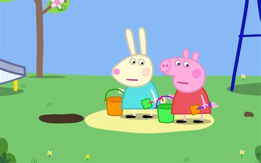 小猪佩奇6：莫莉来到来到幼儿园，好擅长挖洞，邀请佩奇去做客