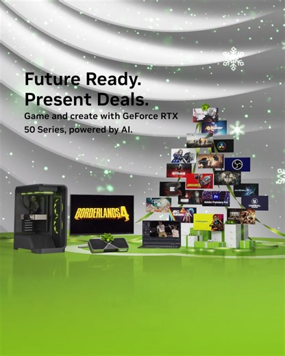 𝐅𝐮𝐭𝐮𝐫𝐞 𝐑𝐞𝐚𝐝𝐲. 𝐏𝐫𝐞𝐬𝐞𝐧𝐭 𝐃𝐞𝐚𝐥𝐬. 𝐆𝐚𝐦𝐞 𝐚𝐧𝐝 𝐜𝐫𝐞𝐚𝐭𝐞 𝐰𝐢𝐭𝐡 𝐆𝐞𝐅𝐨𝐫𝐜𝐞 𝐑𝐓𝐗 𝟓𝟎 𝐒𝐞𝐫𝐢𝐞𝐬, 𝐩𝐨𝐰𝐞𝐫𝐞𝐝 𝐛𝐲 𝐀𝐈. Celebrate the season with great deals on NVIDIA GeForce RTX™ 50 Series graphics cards, laptops, desktops, G-SYNC® displays, and GeForce NOW™. Upgrade to stunning visuals, game-winning responsiveness, and performance built for today’s games, apps, and tomorrow’s breakthroughs. 🛒 Shop https://pcx.com.ph/pages/nvidia ✔️ Follow: https://www.fac