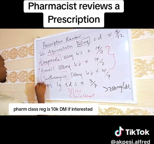 Pharmacist Reviews Prescription: Statins, Omeprazole, Amoxicillin