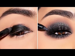 Quick 3 -STEP Black Sparkly Smokey Eyes Glam!