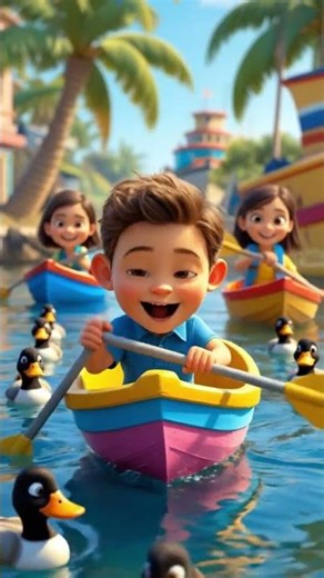 ♥️Little Sailors on a Joyful Boat Ride 🚣‍♂️✨🌜♥️ #cutebaby