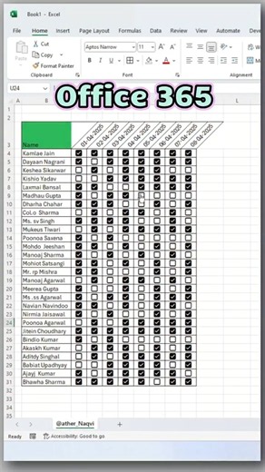 🚀 Create an Attendance Sheet in just 10 seconds using Excel!