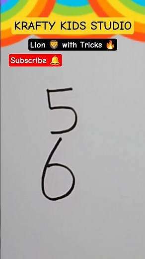 Number Drawing | Lion 🦁 Drawing For Kids | Easy Animal Drawing Step By Step #shorts #animals #art