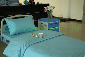 [Hot Item] Light Green Satin Stripe Polyester Cotton Hospital Bed Linen Set