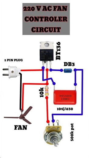 How to Make a 220V AC Fan Speed Controller at Home #FanController #FanRegulator #BT136