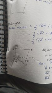 Question:Given a triangle, show how the area vector can be ca... | Filo