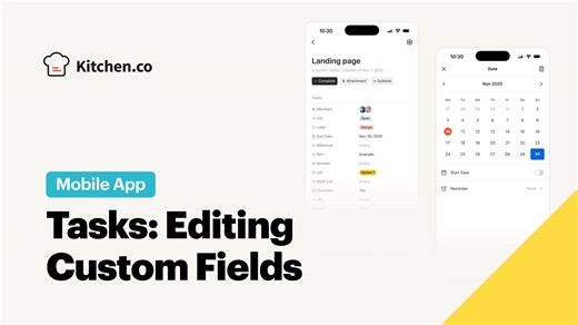 🚀 Kitchen.co Mobile App Tasks: Editing Custom Fields You can now open any custom field inside a task and adjust it directly on mobile. Text fields, lists, dates, checklists, and links remain easy to update without waiting for your laptop. 🚀🚀🚀 Change the way you work with clients forever. Get Started—it's FREE https://kitchen.co | Kitchen.co