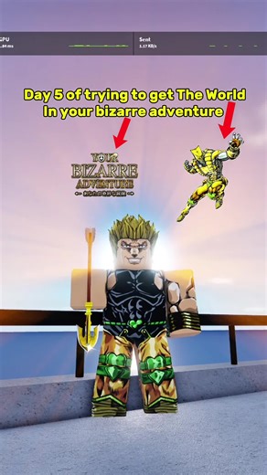 Day 5 I’m tired just give me tw 🫩 #jjba #yba #roblox #theworld #fyp | Roblox