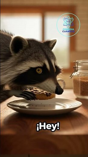 Mapache sale huyendo con su botín 🍪🦝💨