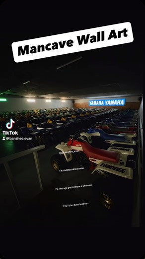 Banshee_Evan 🟣🟡🔴🟢🔵⚪🟣🟡 on Instagram: "Mancave garage art?! Modern LED signage. Can be custom made upon request, any logo, multiple sizes and lengths. Pictures don’t do these justice as the camera can’t pickup how they truly look in person. They are ROOMCHANGERS! Comment signs for more info #offroad #powersports #bansheeforsale #fyp #signage"