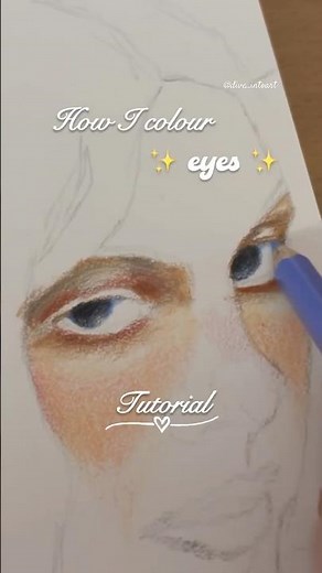 Coloured pencils ✨eyes✨ tutorial || Dive Into Art #art #drawing #artvideo #coloredpencildrawing