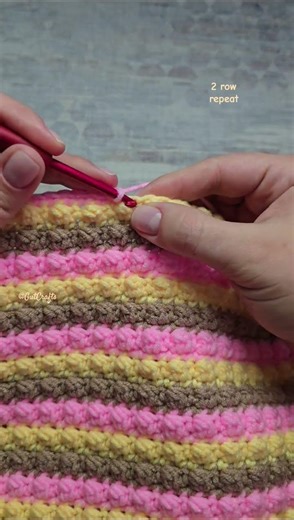 Bubble Stitch 2 Row Repeat Crochet Pattern | LEFT HANDED CROCHET #crochettutorial #easycrochet