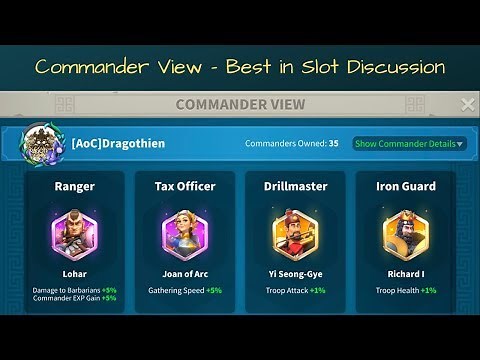 Commander View - Best in slot commanders and review - Rise of Kingdoms