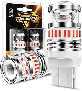 Auxbeam 7443 LED Bulbs Red 2023 B1 Series Brake Lights Tail Lights 400% Brighter with Double Projectors 7440 7441 7444 7444NA T20 LED Bulbs Stop Brake Lights Tail Lights Super Bright