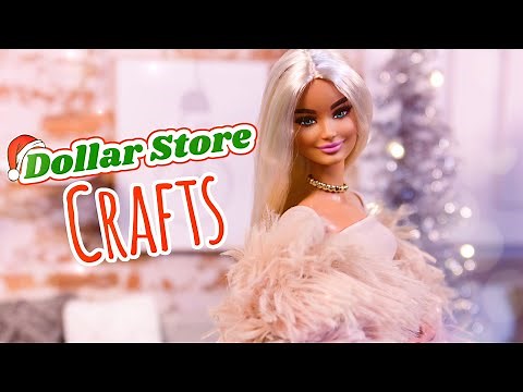 I Made a Dollar Store Couch, Fashion & Christmas Tree for my Dolls | DIY