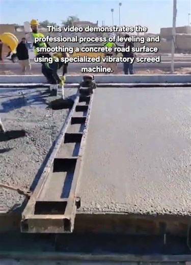 Efficient Concrete Road Leveling with Professional Vibratory Screed