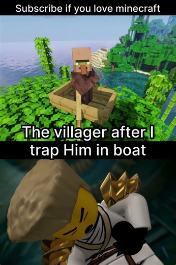 the villager after I trap him in boat #minecraft #minecraftedit #minecraftfunny #funny #memes