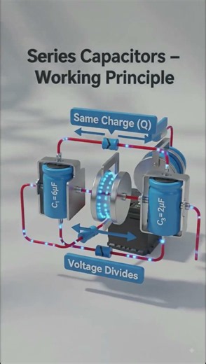 Capacitance in Series | How to Calculate Total Capacitance | Easy Formula Explained #Shorts