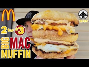 McDonald's® BIG MAC® MUFFIN Review! 🤡🥚🧀 | 2 for $3 Breakfast Sandwiches