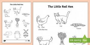 The Little Red Hen Words Coloring Sheet