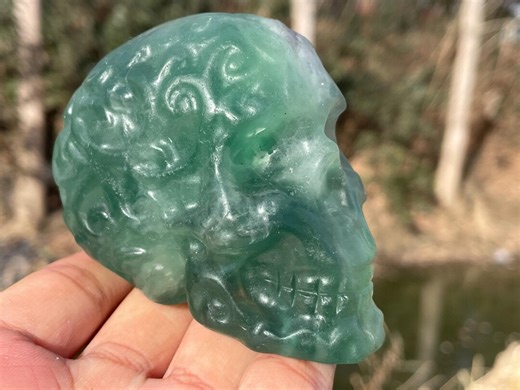 Fluorite Skull Carving: Natural Quartz Crystal Skull , Home Decor - Etsy